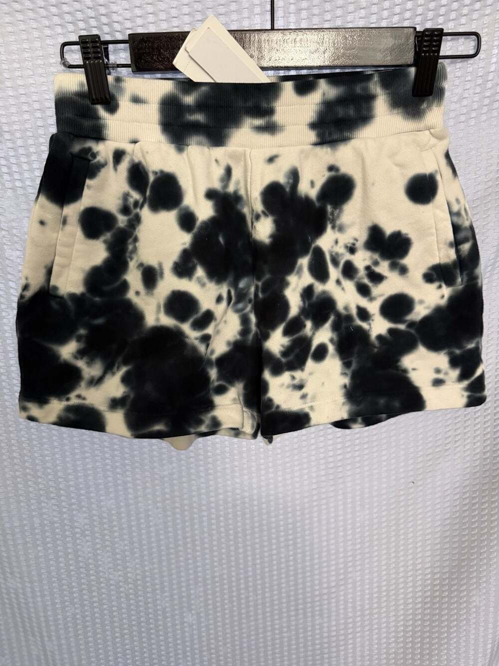 525 America Born in BKLYN Tie-Dye Sweat Shorts Bleach White Multi Size XS